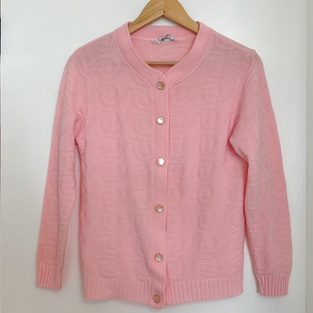 Vintage Pink Women's Cardigan Sweater - Picture 6 of 6